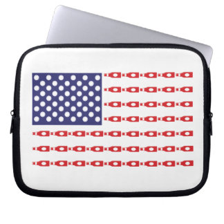 Patriotic Beer Bottle Flag Laptop Sleeve