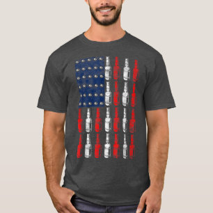 Patriotic Beer Bottle USA American Flag 4th of Jul T-Shirt