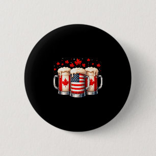 Patriotic beer canada usa flag maple leaf canadian 6 cm round badge