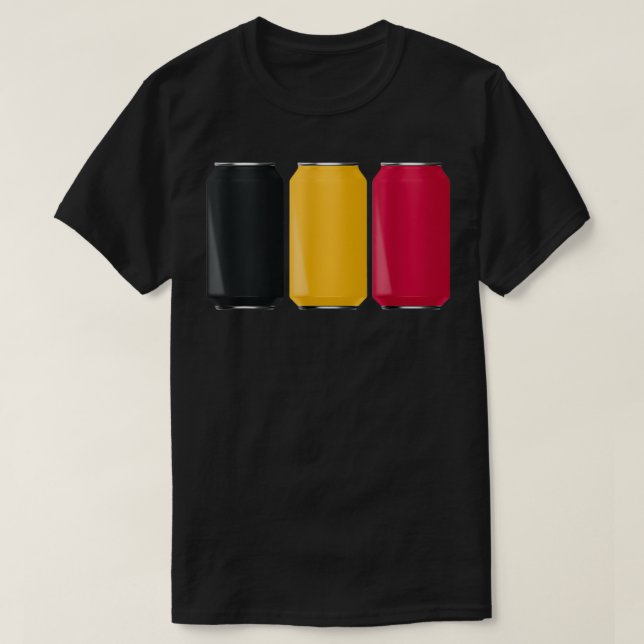 Patriotic Beer Cans Belgium Flag  T-Shirt (Design Front)