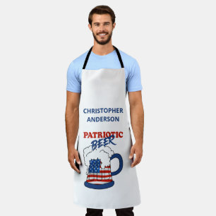 Patriotic beer custom apron