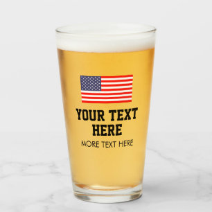 Patriotic beer glasses with American flag logo