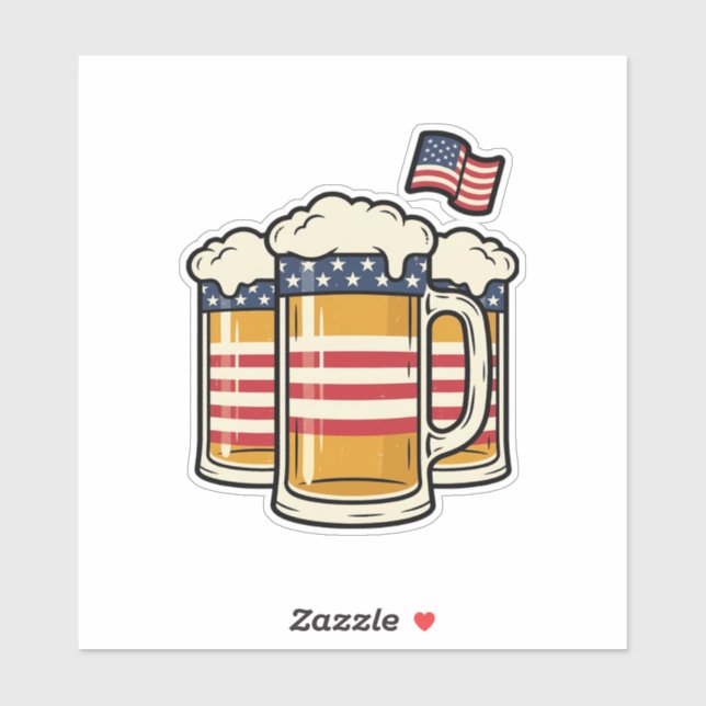 Patriotic Beer Mug Vintage Vector Design_1 (Sheet)