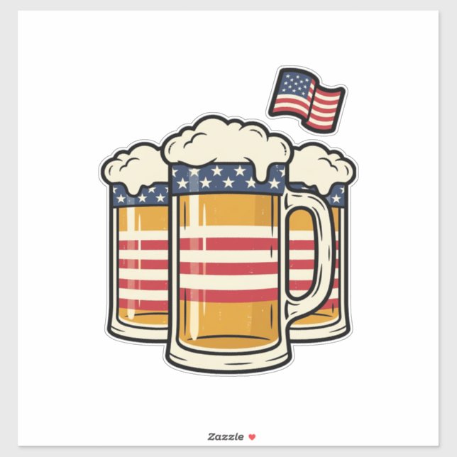 Patriotic Beer Mug Vintage Vector Design_1 (Sheet)