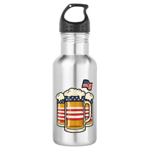 Patriotic Beer Mug Vintage Vector Design_1 532 Ml Water Bottle