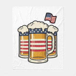 Patriotic Beer Mug Vintage Vector Design_1 Fleece Blanket