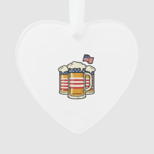 Patriotic Beer Mug Vintage Vector Design_1 Ornament
