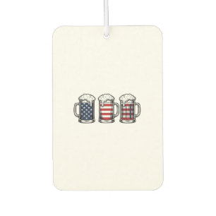 Patriotic Beer Mugs Vintage Vector Shirt Design_1 Car Air Freshener