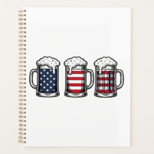 Patriotic Beer Mugs Vintage Vector Shirt Design_1 Planner