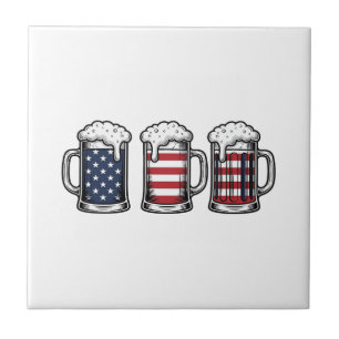 Patriotic Beer Mugs Vintage Vector Shirt Design_1 Tile