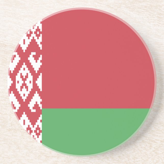 Patriotic Belarusian Flag Coaster (Front)