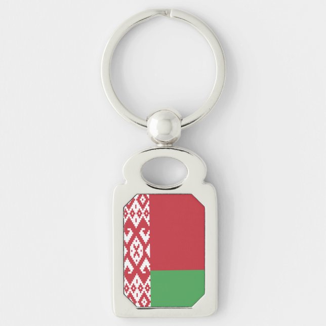 Patriotic Belarusian Flag Keychain (Front)