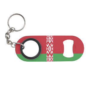 Patriotic Belarusian Flag Keychain Bottle Opener