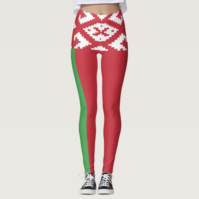 Patriotic Belarusian Flag Leggings (Front)