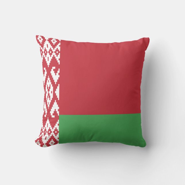 Patriotic Belarusian Flag Throw Pillow (Front)