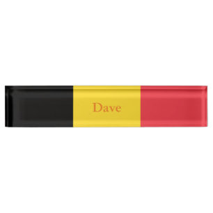 Patriotic Belgian Flag Nameplate