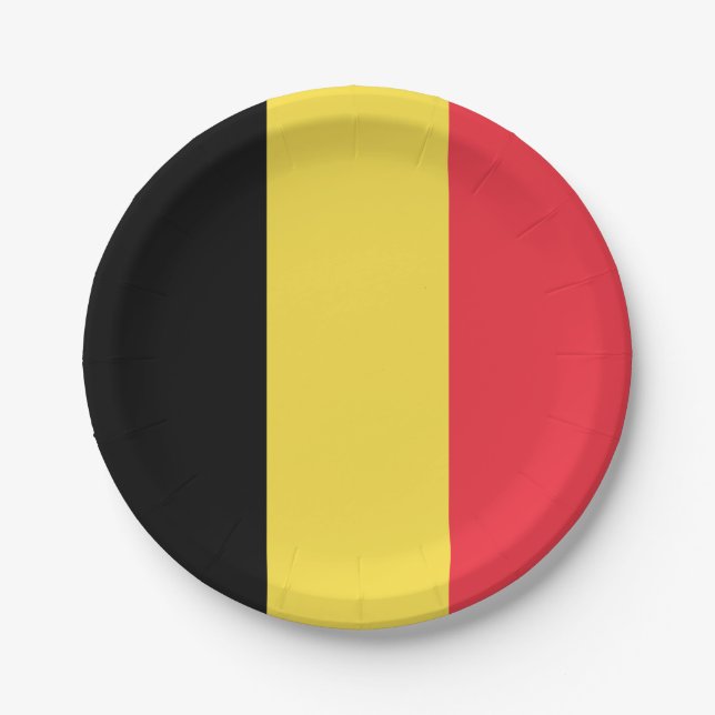 Patriotic Belgian Flag Paper Plate (Front)