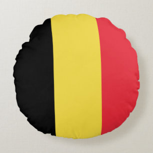 Patriotic Belgian Flag Round Cushion