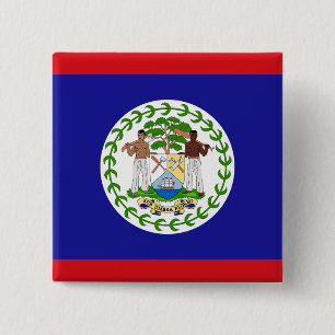 Patriotic Belizean Flag 15 Cm Square Badge
