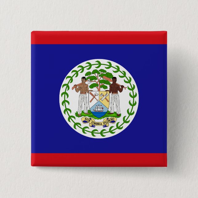 Patriotic Belizean Flag 15 Cm Square Badge (Front)