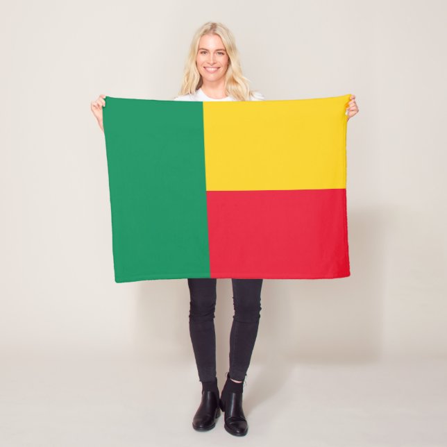 Patriotic Benin Flag Fleece Blanket (In Situ)