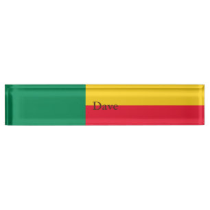Patriotic Benin Flag Nameplate