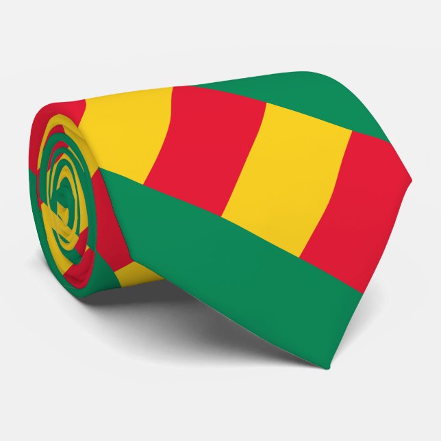 Patriotic Benin Flag Neck Tie (Rolled)