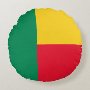 Patriotic Benin Flag Round Cushion