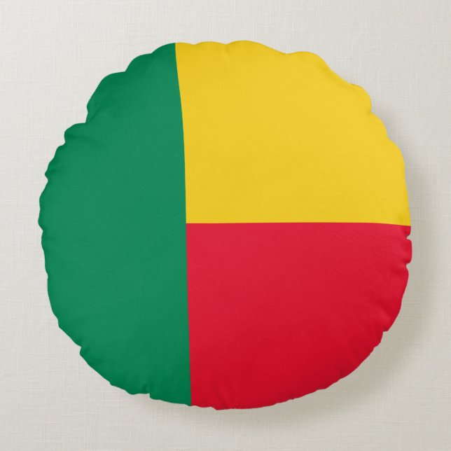 Patriotic Benin Flag Round Cushion (Front)