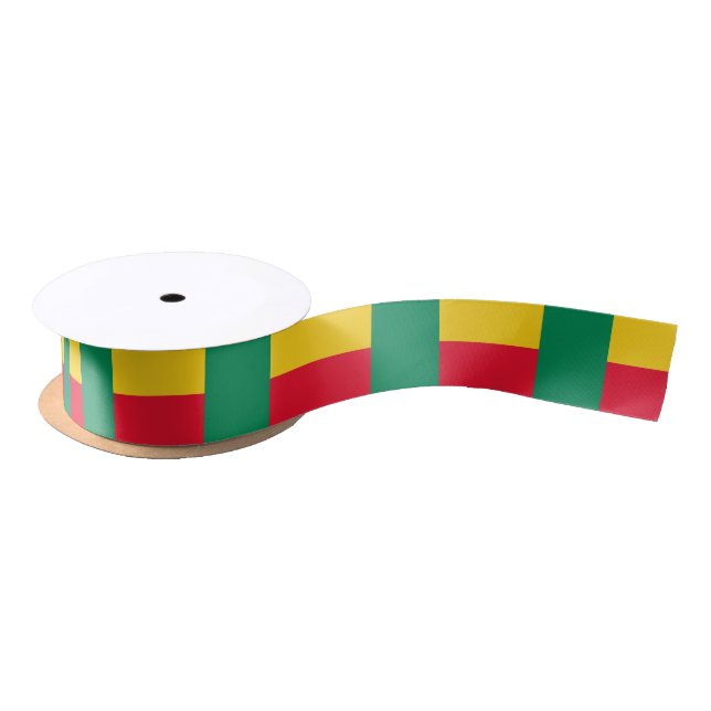 Patriotic Benin Flag Satin Ribbon (Spool)