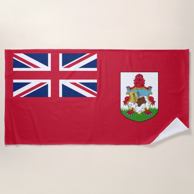 Patriotic Bermuda Flag Beach Towel (Front)