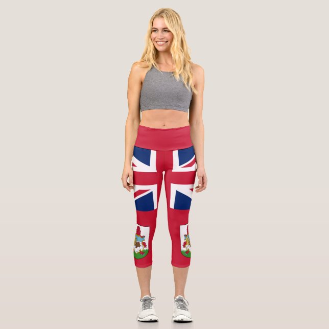 Patriotic Bermuda Flag Capri Leggings (Front)
