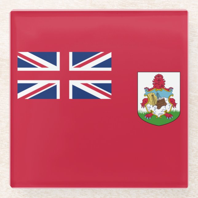 Patriotic Bermuda Flag Glass Coaster (Front)