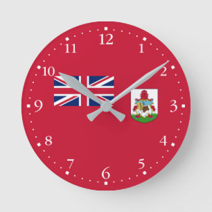 Patriotic Bermuda Flag Round Clock