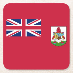 Patriotic Bermuda Flag Square Paper Coaster