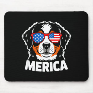 Patriotic bernese mountain dog 4th of july usa mouse mat