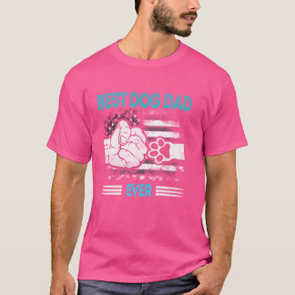 Patriotic Best Dog Dad Ever Funny American Flag 4t T-Shirt