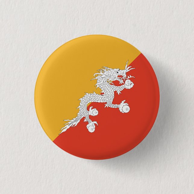 Patriotic Bhutan Flag 3 Cm Round Badge (Front)