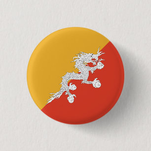 Patriotic Bhutan Flag 3 Cm Round Badge