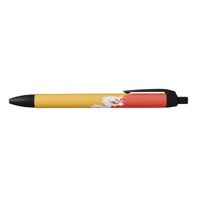 Patriotic Bhutan Flag Blue Ink Pen (Top)