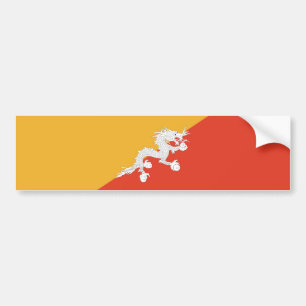 Patriotic Bhutan Flag Bumper Sticker