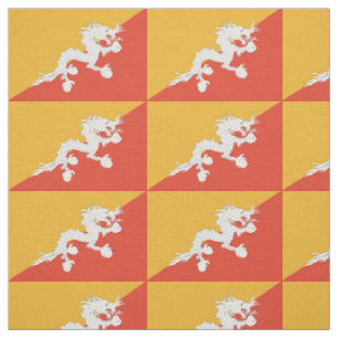 Patriotic Bhutan Flag Fabric