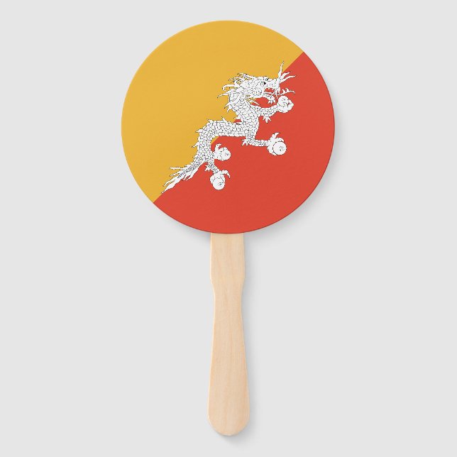 Patriotic Bhutan Flag Hand Fan (Front)