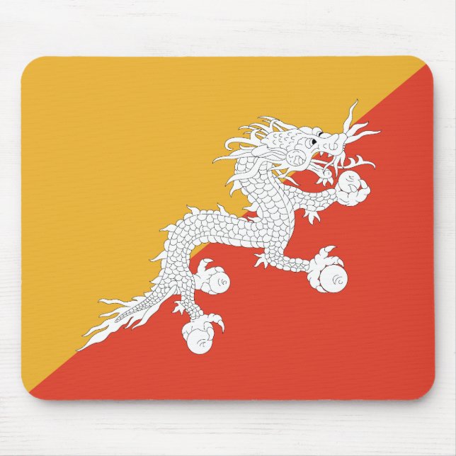 Patriotic Bhutan Flag Mouse Mat (Front)