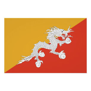 Patriotic Bhutan Flag Poster