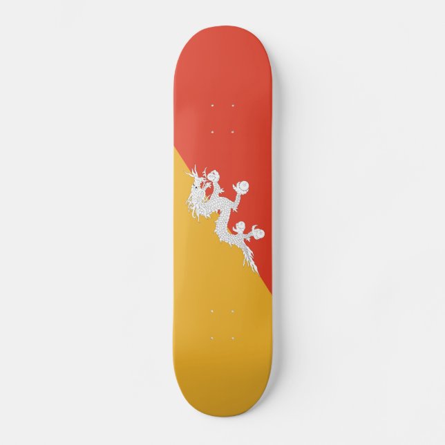 Patriotic Bhutan Flag Skateboard (Front)