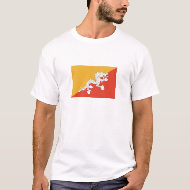 Patriotic Bhutan Flag T-Shirt (Front)