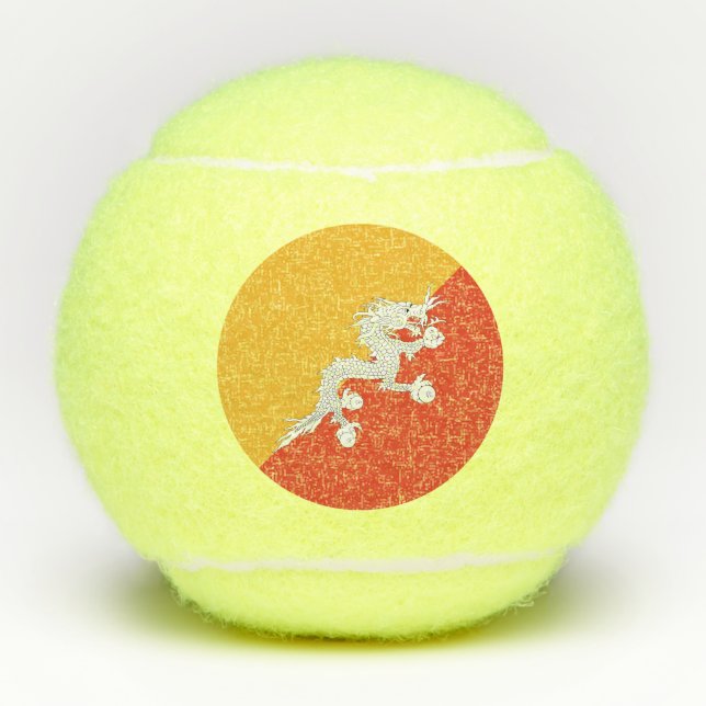 Patriotic Bhutan Flag Tennis Balls (Front)