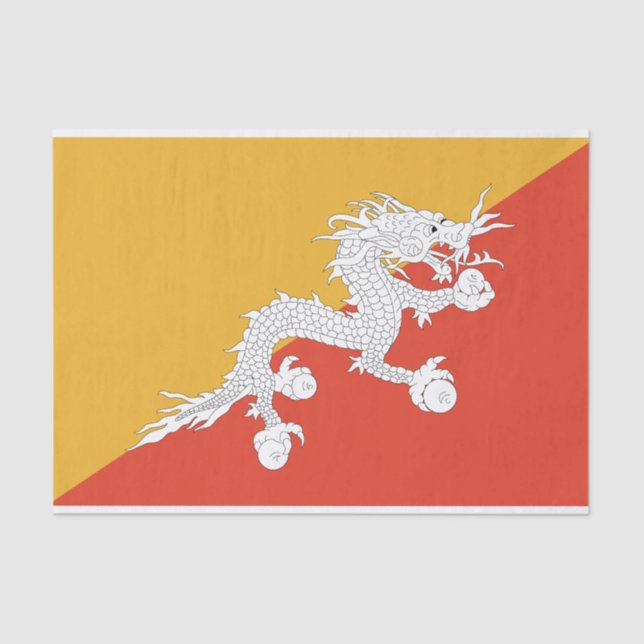 Patriotic Bhutan Flag Tissue Paper (Front)
