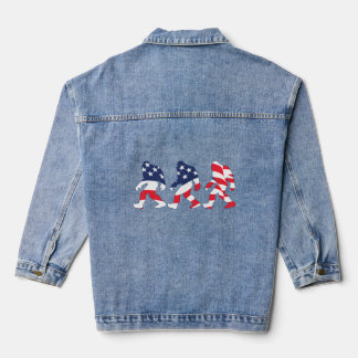 Patriotic Big Foot Sasquatch  Denim Jacket